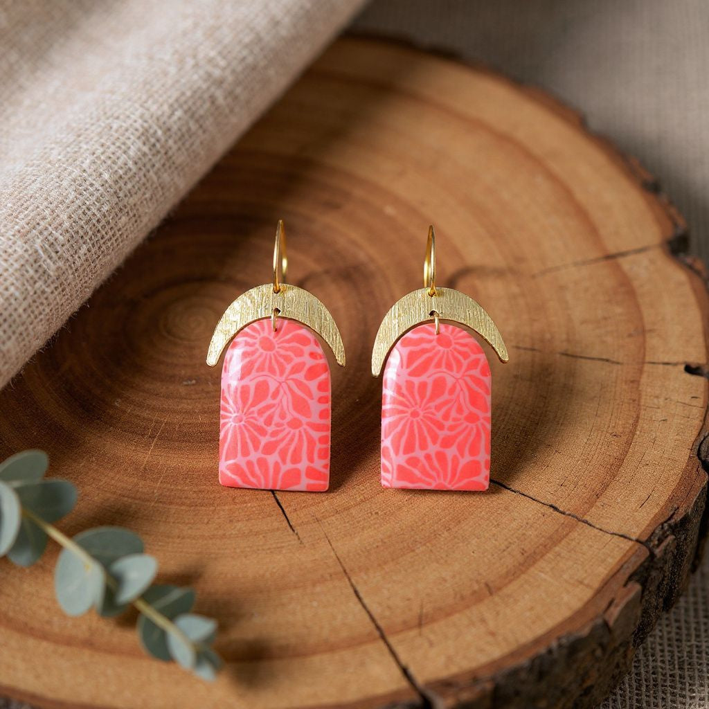 Bold Printed Statement Earrings
