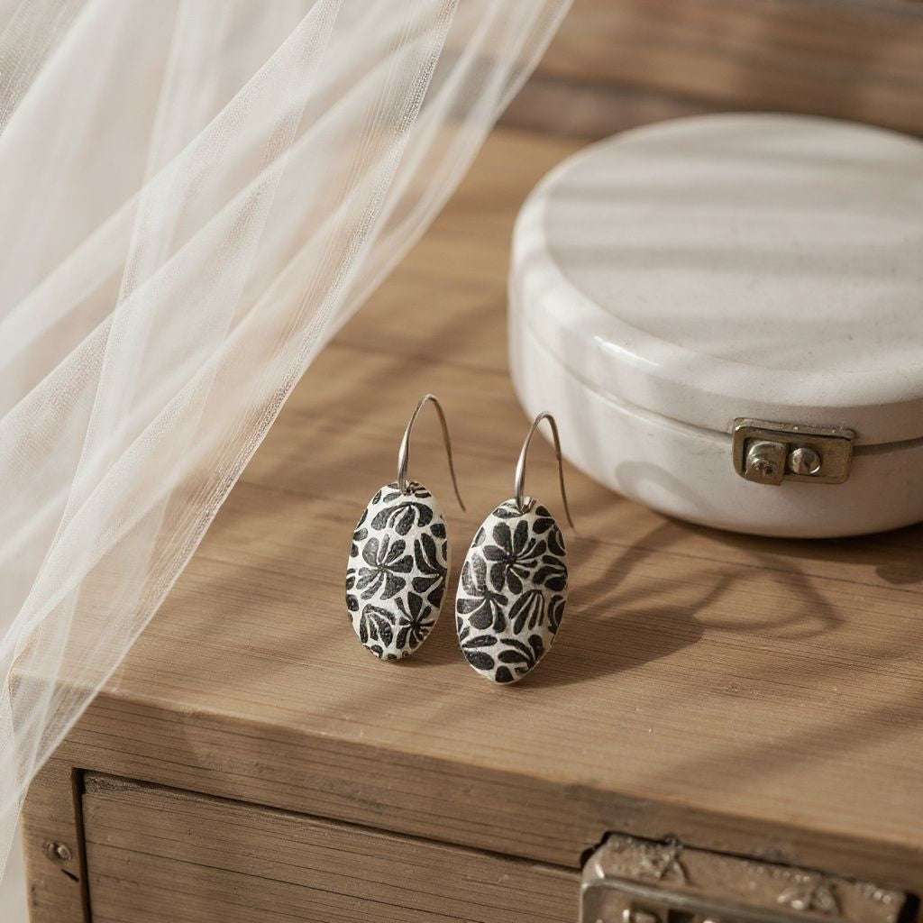 Painted Abstract Earrings