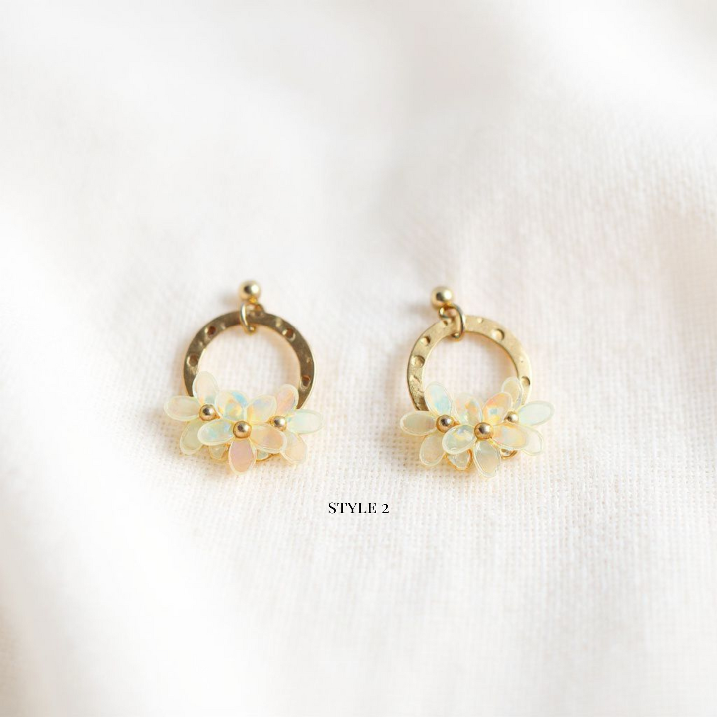 Floral Cluster Drop Earrings