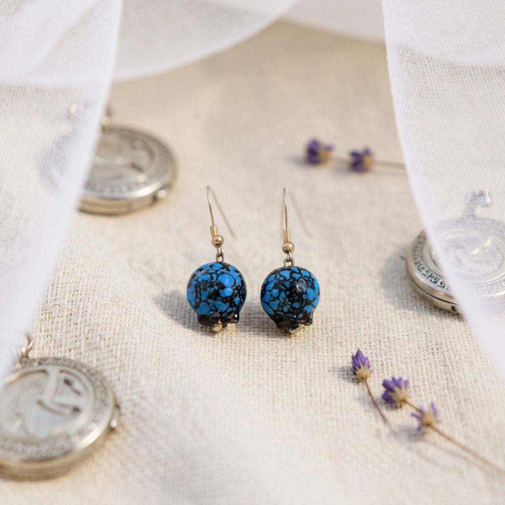 Glass Blueberry Earrings