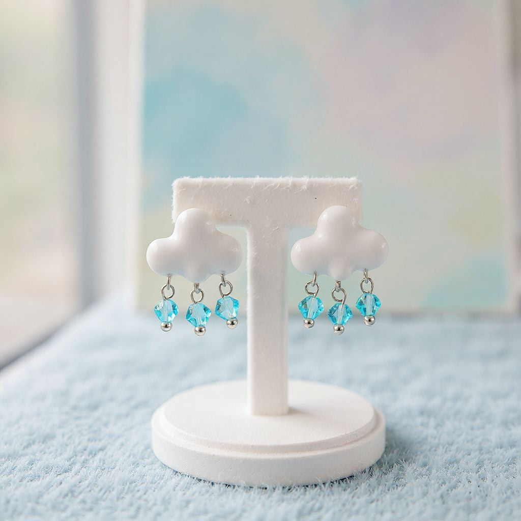 Rain Cloud Stud Earrings